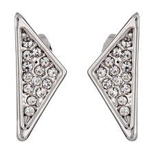 Rebecca Minkoff Crystal Pave Triangle Earrings Rhodium/Crystal