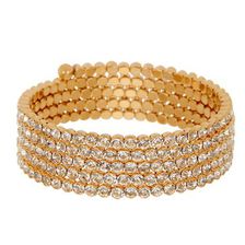 Bijuterii Femei Natasha Accessories Tiny Crystal Coil Bracelet GOLD