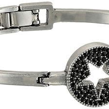 Marc Jacobs Pave Star Delicate Cuff Bracelet Jet/Antique Silver