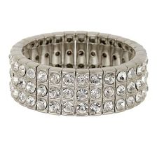 Bijuterii Femei Natasha Accessories Crystal Bar Stretch Bracelet SILVER