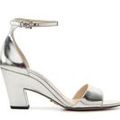 Incaltaminte Femei Prada Metallic Leather Ankle Strap Sandal Silver