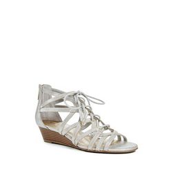 Incaltaminte Femei GUESS Zelene Metallic Lace-Up Sandals light natural leather