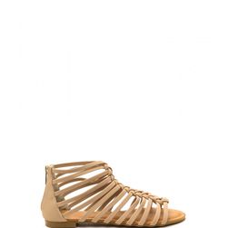 Incaltaminte Femei CheapChic Keep In Line Caged Faux Nubuck Sandals Nude