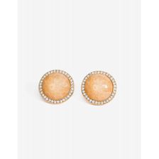 Bijuterii Femei CheapChic Rhinestone Trimmed Gold Flaked Stud Earring Natural