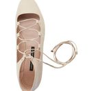 Incaltaminte Femei French Connection Barley Sugar Square Kamilla Toe Ghillie Lace-Up Flats Barley Sugar