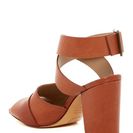 Incaltaminte Femei Delman Carly Ankle Strap Heeled Sandal ALMOND SOFT VACHETTA