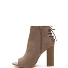 Incaltaminte Femei CheapChic Back Talk Laced-up Chunky Booties Taupe