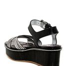 Incaltaminte Femei Sam Edelman Tina Genuine Calf Hair Platform Sandal BLACK-ZEBRA