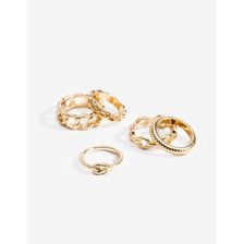 Bijuterii Femei CheapChic Chain Lust 5pc Ring Set Met Gold