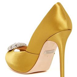 Incaltaminte Femei Badgley Mischka Pearla Embellished Pump GOLD SATIN