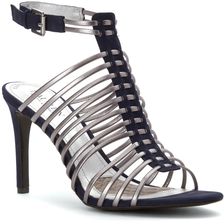 Ralph Lauren Skyla New Silver/Modern Navy Metallic Kidsuede/Elko Nubu