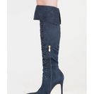 Incaltaminte Femei CheapChic Style Story Lace-up Thigh-high Boots Teal