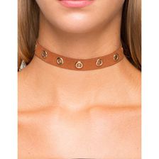 Bijuterii Femei CheapChic Haley B Eyelet Suede Choker Camel