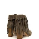 Incaltaminte Femei CheapChic Fancy Fringe Chunky Lace-up Booties Olive