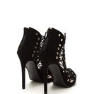 Incaltaminte Femei CheapChic Style Expert Caged Faux Nubuck Heels Black