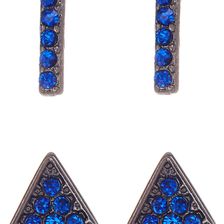 14th & Union Geometric Stud Earrings - Set of 2 BLUE-HEM