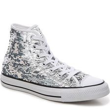 Incaltaminte Femei Converse Chuck Taylor All Star Sequin High-Top Sneaker - Womens Silver Metallic