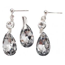 Set Argint 925 cu Swarovski Elements, Comet Argent Light, 16 mm