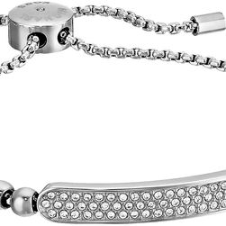 Michael Kors Logo Plaque Slider Bracelet Silver/Clear