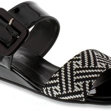 Walking Cradles Jada Black/White Patent Chevron Web