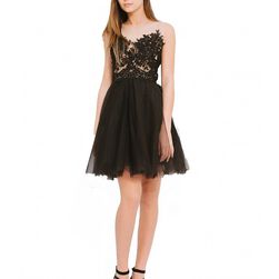 Rochie neagra, din tulle, cu aplicatii din dantela, Riley, Oana Nutu