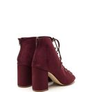 Incaltaminte Femei CheapChic Set To Launch Faux Suede Lace-up Booties Wine