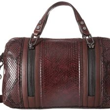 French Connection Nora Satchel Biker Berry Snake PU