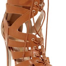Chase & Chloe Elaine High Heel Gladiator Sandal TAN
