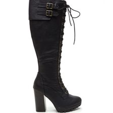 Incaltaminte Femei CheapChic Way Way Way Up Lace-up Lug Boots Black