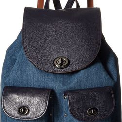 COACH Denim Color Block Turnlock Rucksack DK/Denim/Navy