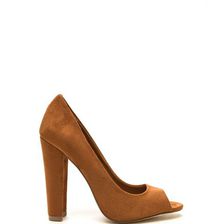 Incaltaminte Femei CheapChic Chic Date Chunky Peep-toe Heels Mocha