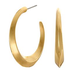 Bijuterii Femei LAUREN Ralph Lauren Luxe Links Medium Knife Edge Hoop Earrings Gold