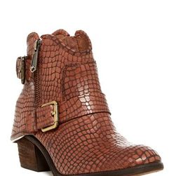 Incaltaminte Femei Donald J Pliner Dalis Buckle Ankle Embossed Leather Boot TOBACCO