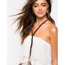 Bijuterii Femei CheapChic Feather Accent Y Layer Necklace Black