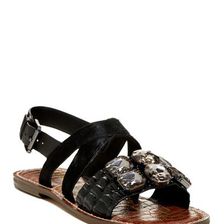 Incaltaminte Femei Sam Edelman Dorsay Genuine Cow Hair Slingback Sandal BLACK