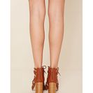 Incaltaminte Femei Forever21 Cutout Lace-Up Block Heels Tan