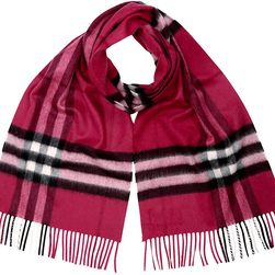 Burberry Classic Cashmere Scarf in Check - Fuchsia Pink N/A
