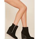 Incaltaminte Femei Forever21 Faux Suede Wedge Ankle Boot Black