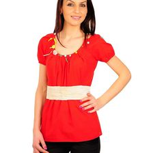 Bluza femei, rosie, cu maneca scurta, RVL