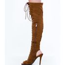 Incaltaminte Femei CheapChic Lace-up 4 Anything Stiletto Boots Tan