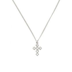Bijuterii Femei Forever21 Cubic Zirconia Cross Necklace Silverclear