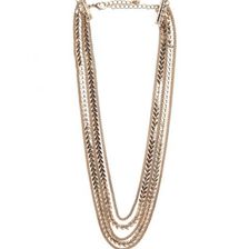 Bijuterii Femei Forever21 Chevron Charm Layered Necklace Antique gold