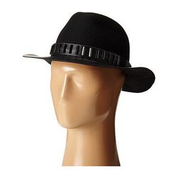 Accesorii Femei The Kooples Felt Hat with Leather Edge Black