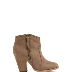 Incaltaminte Femei CheapChic Zipped To The Top Chunky Booties Taupe