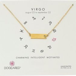 Dogeared Virgo Zodiac Bar Necklace Gold Dipped