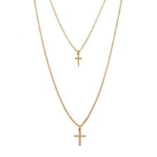 Bijuterii Femei Forever21 Cross Pendant Layered Necklace Gold