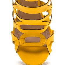 Incaltaminte Femei CheapChic Confidence Boost Faux Nubuck Caged Heels Yellow