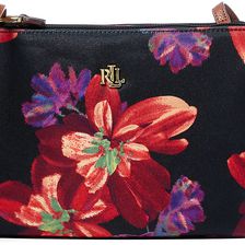 Ralph Lauren Medium Tara Cross-Body Bag Black Watercolor Floral