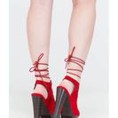 Incaltaminte Femei CheapChic Last Night Chunky Platform Lace-up Heels Red