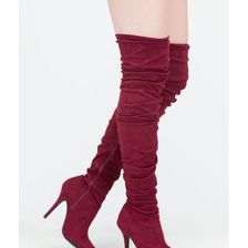 Incaltaminte Femei CheapChic Stylish Slouch Pointy Thigh-high Boots Burgundy